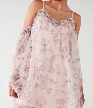 Princess Polly Nicopanda babydoll mesh bunny graphic dress thumbnail 1