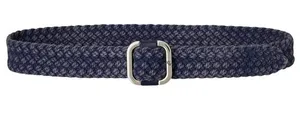 NWT Lauren Ralph Lauren Womens Slide-Buckle Woven Denim Belt Denim Blue L thumbnail 1