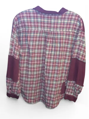 Easel SM Burgundy and Green Plaid Button-Down Shirt thumbnail 3