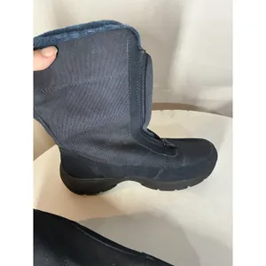 Lands' End women's Blue Faux Fur mid-calf winter boots Top Zip Up Snow Size 6B thumbnail 5