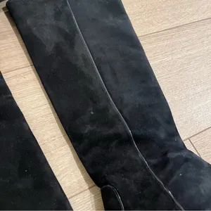 Coach Roma Black Tall Suede Heeled Knee High Boot Leather Size 10 thumbnail 7