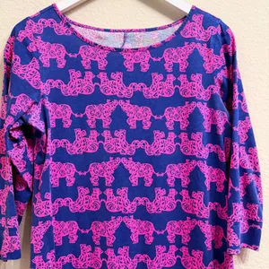 Lilly Pulitzer Marlowe "Pack Your Trunk" Mini Dress Medium Elephant Pima Cotton thumbnail 5
