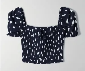 Wilfred Navy and‎ White Smocked Top Size Medium thumbnail 1