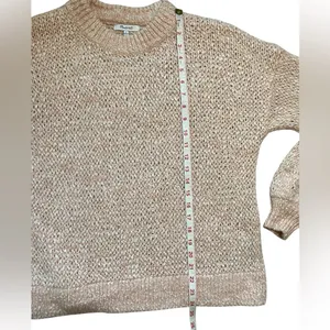 Madewell Light Pink Cotton Wool & Alpaca Blend Crewneck Oversized Baez Sweater thumbnail 8