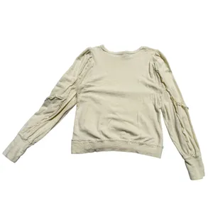 Pilcro Elsa Ruffled Top Women M Off-White Excellent Ruffle Sleeve Slub Knit thumbnail 8