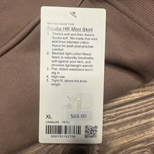 Lululemon Scuba High Rise Mini Skirt NWT Size XL (TPTC) LW8ALSS thumbnail 11