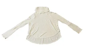 We The Free Waffle Knit Thermal Mock Neck Long Sleeve Top Women’s Size S White thumbnail 1