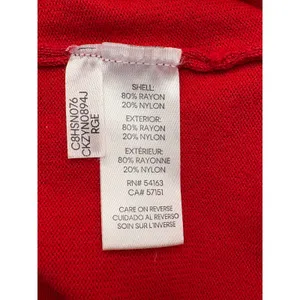 Calvin‎ Klein Sweater Women Large Red Mock Neck Button Shoulder Knit Long Sleeve thumbnail 7