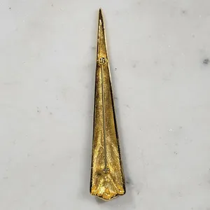 Monet Vintage Enamel Brooch Pin Black Gold Tone Art Deco Statement Jewelry thumbnail 3