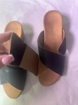 Vionic Black Crisscross Wedge Slide thumbnail 8