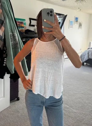 White Mesh Tank Top thumbnail 1