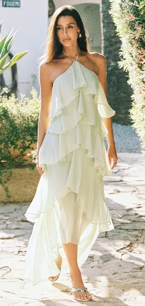 Selfie Leslie Tiered Halter Dress thumbnail 1