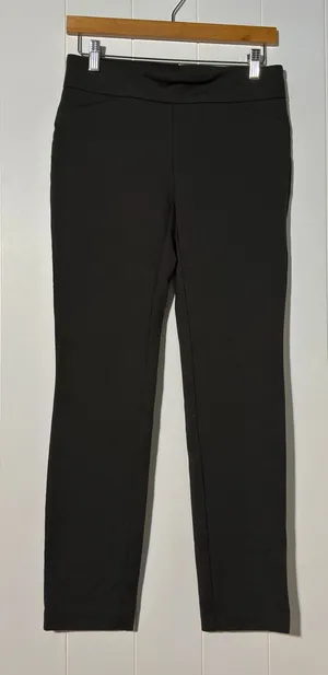 Dalia · Small · Pull On Comfort Fit Slim Leg Pants · Olive Green Stretch thumbnail 1