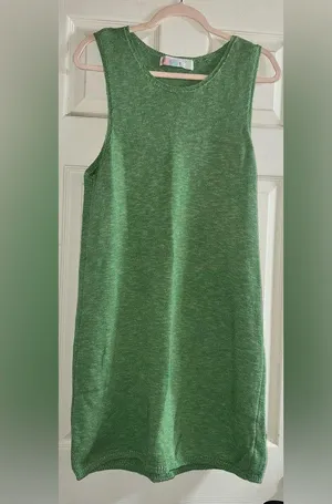 New Free People Beach Nina Sweater Mini Dress In Cool Moss thumbnail 2