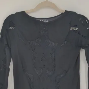 Intimately Free People Black Floral Lace Mini Dress M/L 3/4 Sleeve Stretch thumbnail 3