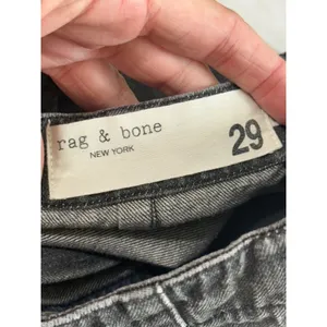 Rag & Bone Women 29 Dark Grey Acid Wash High Rise Carpenter Barrel Jeans thumbnail 6