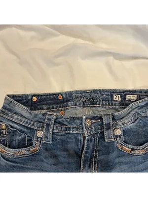 Miss Me Size 27 Embroidered Cross Pockets Western Mid Rise Straight Leg Jeans thumbnail 4