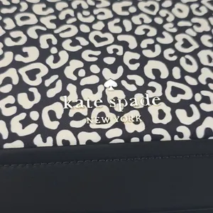Kate Spade NWT‎ Animal Print Leopard Duffel Large Crossbody Black White thumbnail 3