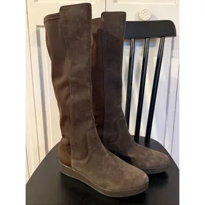 Donald Pliner brown suede Victori wedge tall boots size 7.5 thumbnail 2