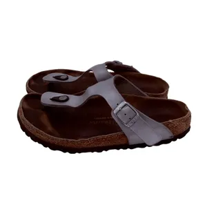 Birkenstock Women's Silver Gizeh Leather Sandals Size 40 / 260 / 9 thumbnail 7