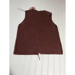 Sincerely Jules Brown Ribbed Tie Front Sweater Vest NWT Medium thumbnail 6