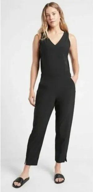 Athleta Brooklyn Jumpsuit Sleeveless V-Neck Jumpsuit Black size 2‎ thumbnail 1