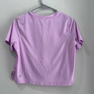 Lululemon Pink Crop Tee Shirt thumbnail 2