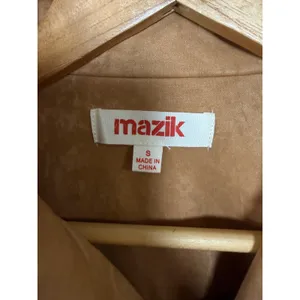 Mazik‎ Women Tan Faux Suede Asymmetrical Zip Moto Biker Jacket Small MK2214 thumbnail 2