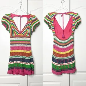 NWT Love the Label Larona Rainbow Crochet‎ Dress Size XS thumbnail 6