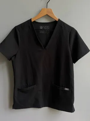 Figs Casma Three-Pocket Scrub Top FW1100 Black Medical Scrub Shirt Small thumbnail 6