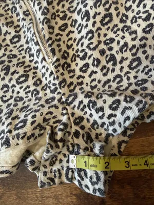 ALTAR'D STATE Leopard Print High-Waist Shorts Cream/Black Small Indie 70s Baddie thumbnail 10