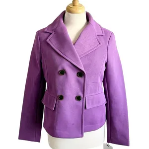 Liz Claiborne Double Breasted Blazer Sz S Purple Textured‎ Business Office Siren thumbnail 2