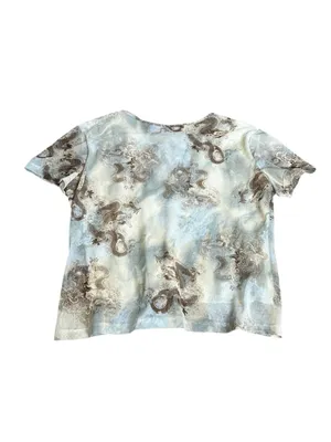 Vintage Semi Sheer Mesh Overlay Y2K Dragon Print Top Fairy Grunge Cyber Girl thumbnail 4