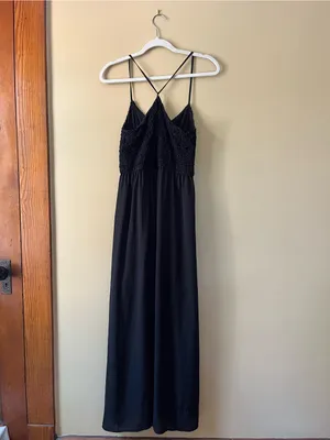 Monteau Black Crochet Bodice Maxi Dress thumbnail 10