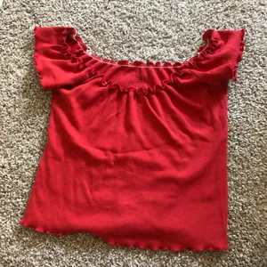 Red off shoulder top thumbnail 2