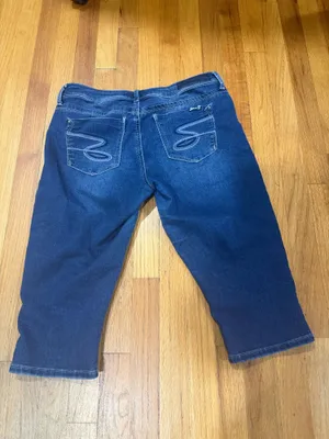Seven7 woman Denim blue capri Jeans 8 thumbnail 6