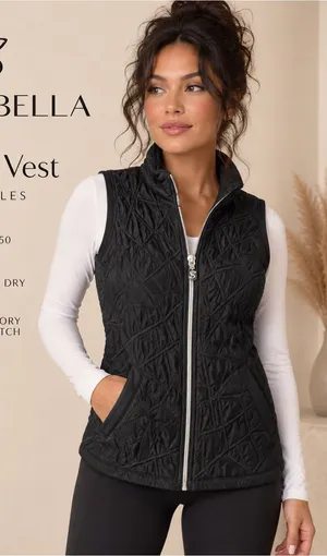 Sofibella Black Quilt Vest Size Small NWT UPF 50 Style 2432N thumbnail 1