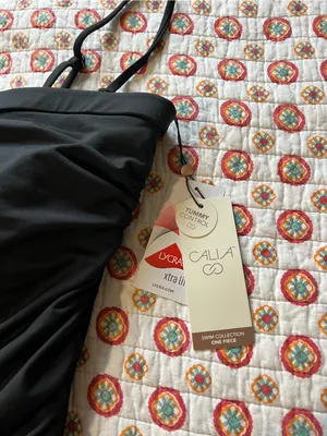 NWT Calia Tummy Control Black One Piece Swimsuit size 12 retails $75 thumbnail 2