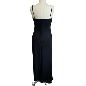 City Triangle Black Maxi Dress M Y2K Whimsigoth Square‎ Neck Dark Romantic thumbnail 3