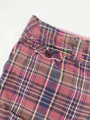 Vintage Y2K American Eagle Low Rise Plaid Shorts Size 4 Cotton Preppy Micro Mini thumbnail 3