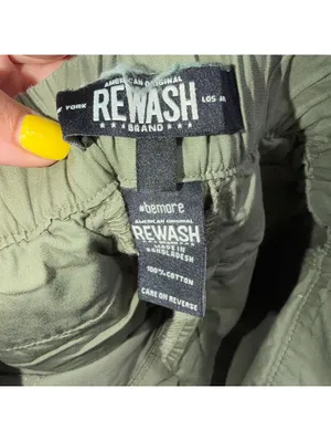 Rewash Olive Green Cargo Pants Womens Size 1/25 Wide Leg Utility Pants thumbnail 8