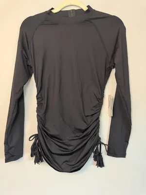 J. Crew Women's Long Sleeve Black Rags Guard SPF 50 Sz M NWT thumbnail 2