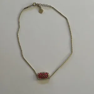 Kendra Scott Gold Pink Crystal Necklace thumbnail 1