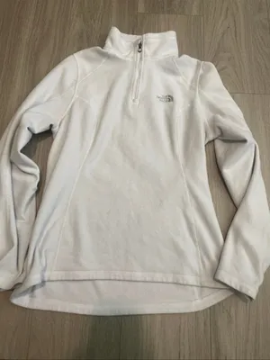 The North Face White Quarter-Zip Fleece Pullover thumbnail 1