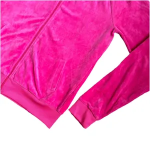 Juicy Couture Velour Vintage Y2K Pink Hoodie Jewel‎ Crest Emblem Dog Couturist M thumbnail 3