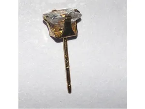 Gold Plated Sterling Silver L 925 Princess Cut Dainty Stud Earrings thumbnail 4