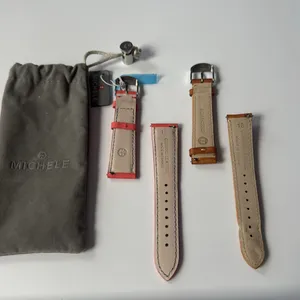 Michele Women's Watch Straps Bundle 18 & 20 Salmon and Brown with Flaw thumbnail 2