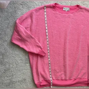 Wildfox Oversized Heathered Hot Pink Fleece SweatshirtCrewneck Ribbed Hem/ Cuffs thumbnail 7