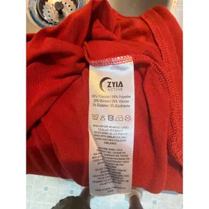 Zyia Active Womens XL Red Sleeveless Midi Dress Crew Neck Side Slits Jersey Knit thumbnail 4