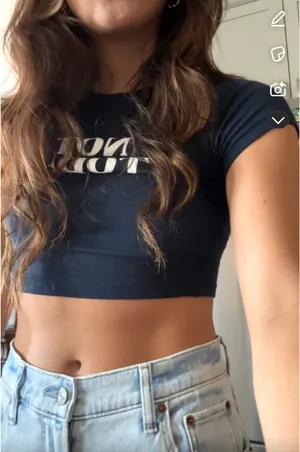 Garage “Not Today” Cropped Baby Tee thumbnail 1